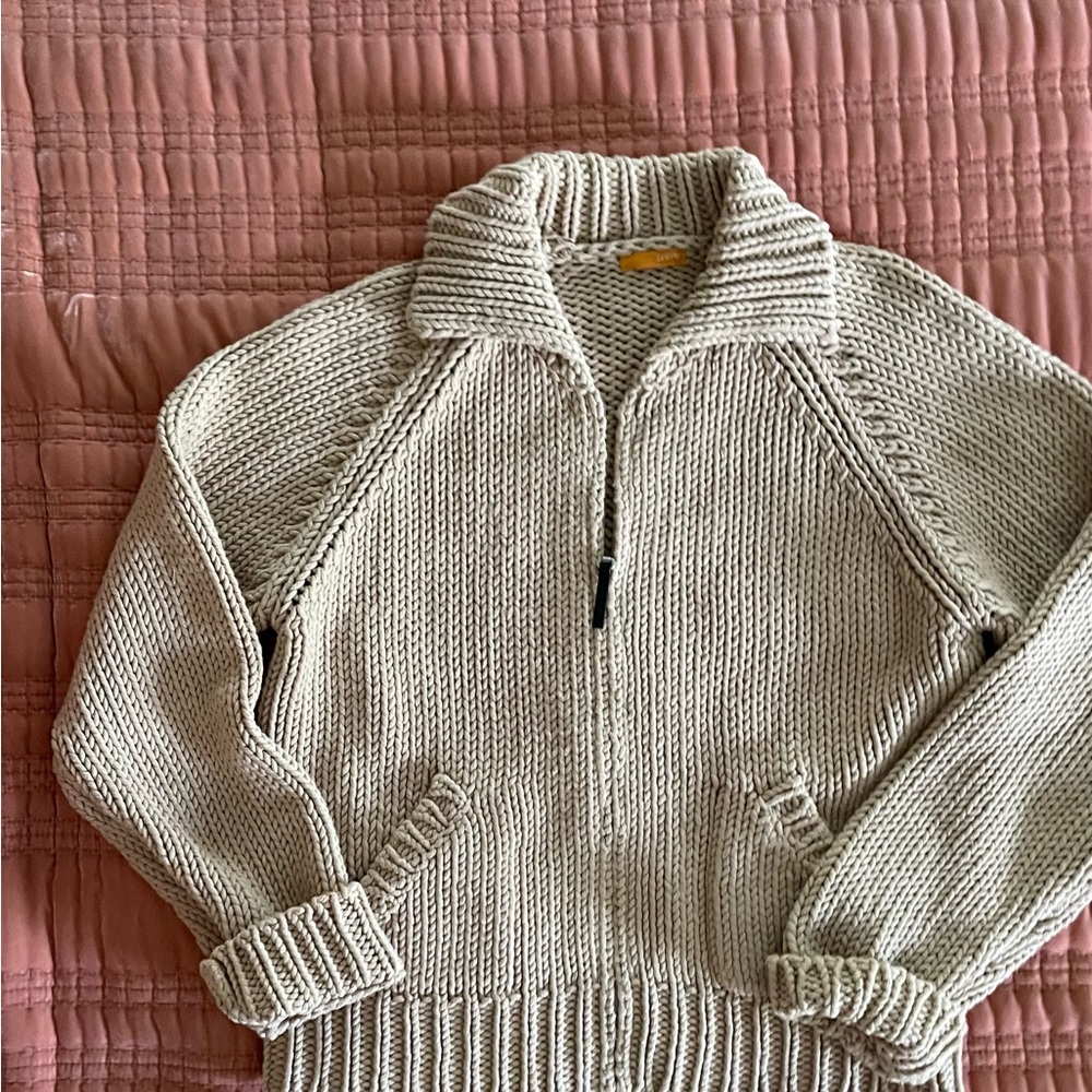 J. Crew Taupe Chunky Knit Sweater
